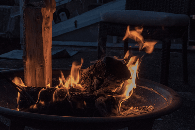 Fire burning in a fire pit